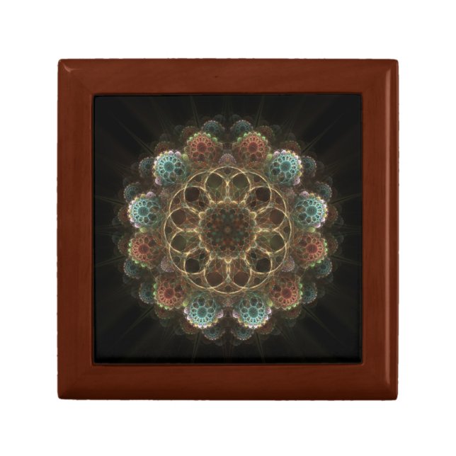 Sacred esoteric fractal fairy ornament gift box (Front)