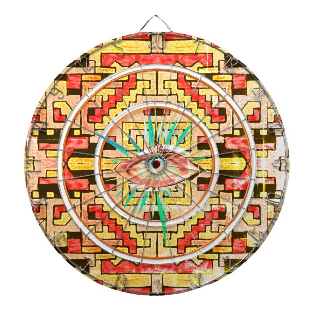 Sacred Eye Geomethric Tribal/Ethnic Pattern Dart Board (Front)