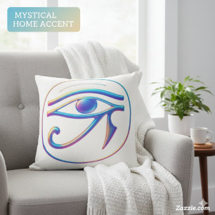 Sacred Eye of Horus Mystical Modern Art Throw Pillow