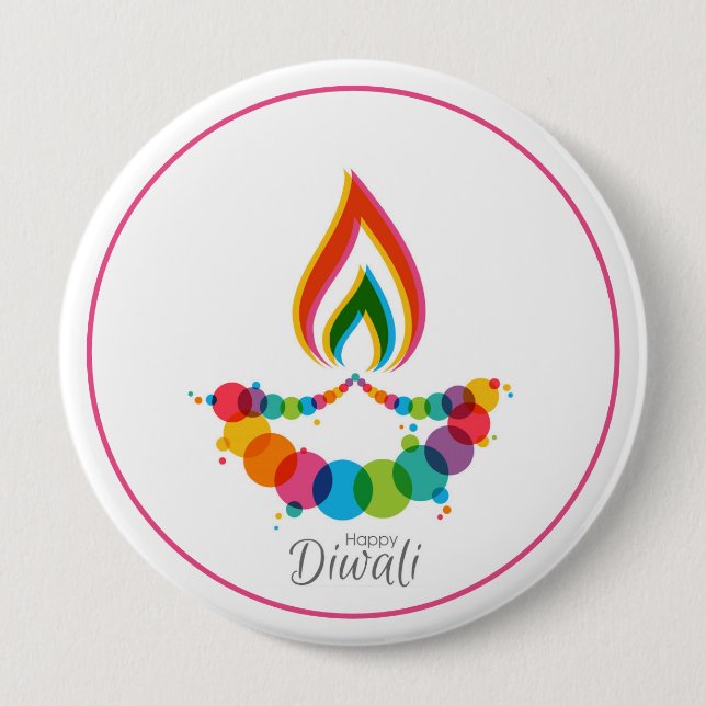 Sacred Flame Rising Diwali Button (Front)
