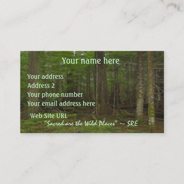 "SACRED FOREST" Nature Photo Art Profile cards (Front)