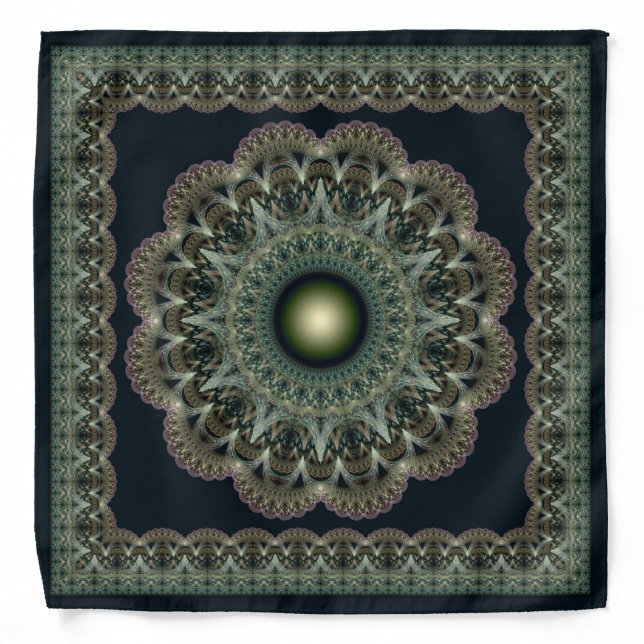 Sacred fractal fairy framed pattern bandana (Front)