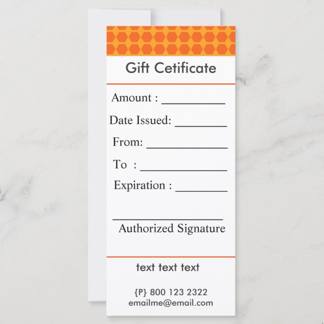 Sacred Geometric BeeHive Pattern Gift Certificate (Front)
