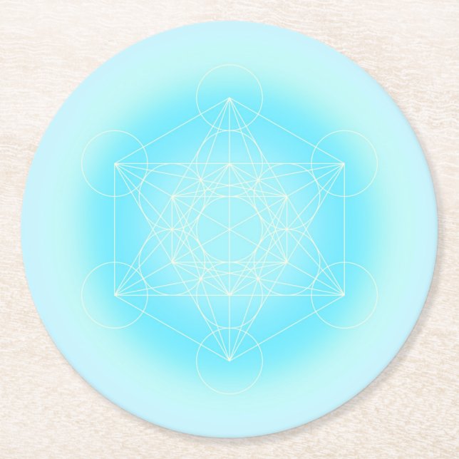 sacred geometric Metatron Round Paper Coaster (Front)