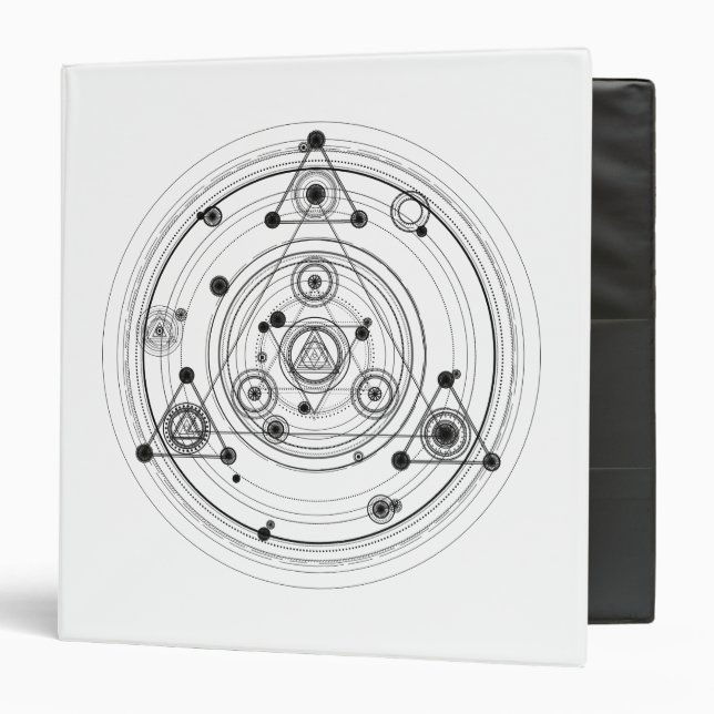Sacred geometry and geometric alchemy design 3 ring binder (Front/Inside)