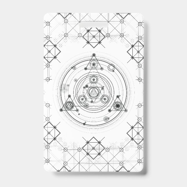 Sacred geometry and geometric alchemy design badge (Front)