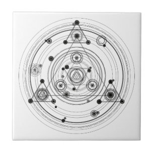 Sacred geometry and geometric alchemy design ceramic tile