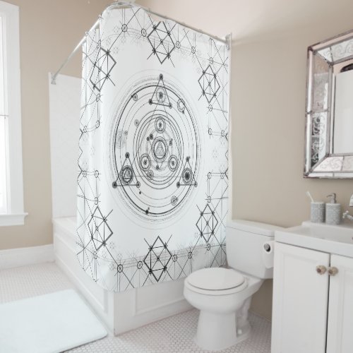 Sacred geometry and geometric alchemy design shower curtain