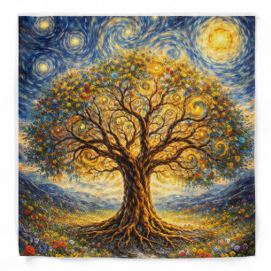 Sacred geometry art tree bandana