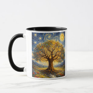 Sacred geometry art tree mug
