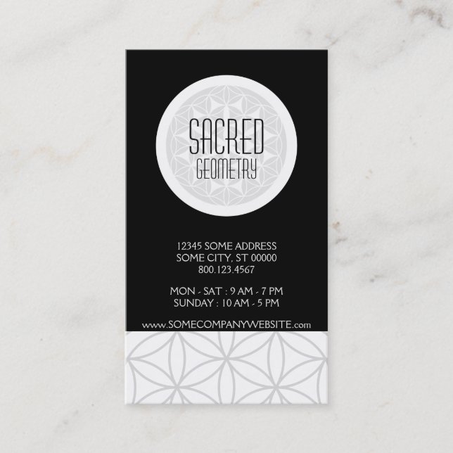 sacred geometry business card (Front)