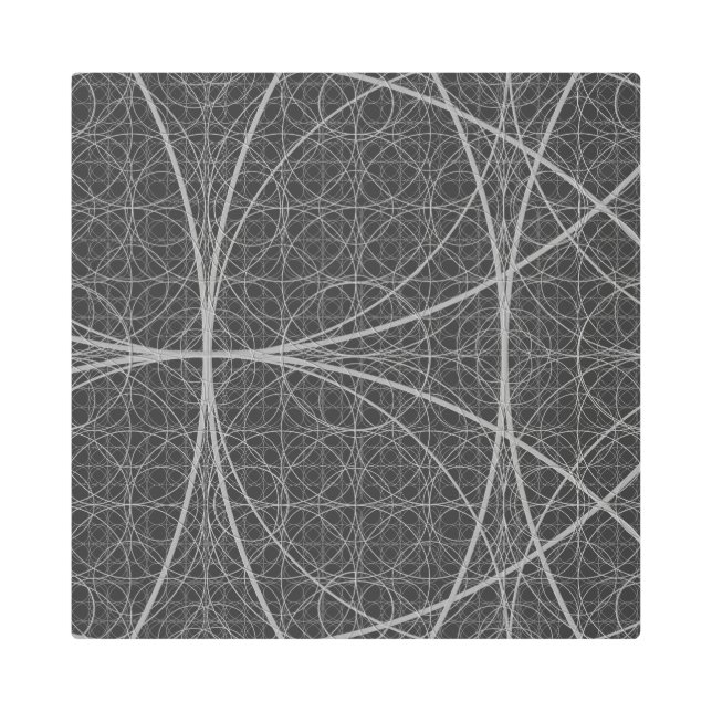 Sacred Geometry Circles Flower of Life Metal Print (Front)