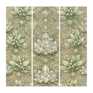 Sacred Geometry — Crystal Grid Fusion Art Print Triptych