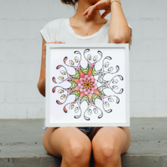 Sacred Geometry Flower Mandala Adult Coloring