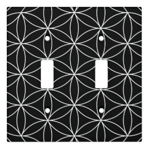 Sacred Geometry : Flower of Life Black & White Light Switch Cover