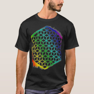 Sacred Geometry flower of life Cubes Mandala Patte T-Shirt