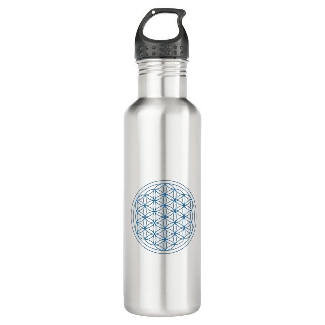 Sacred Geometry Flower of Life Stainless Steel Water Bottle (Front)