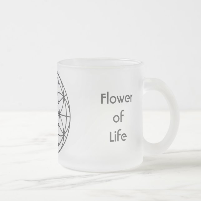 Sacred Geometry Frosted Glass Mug (Right)