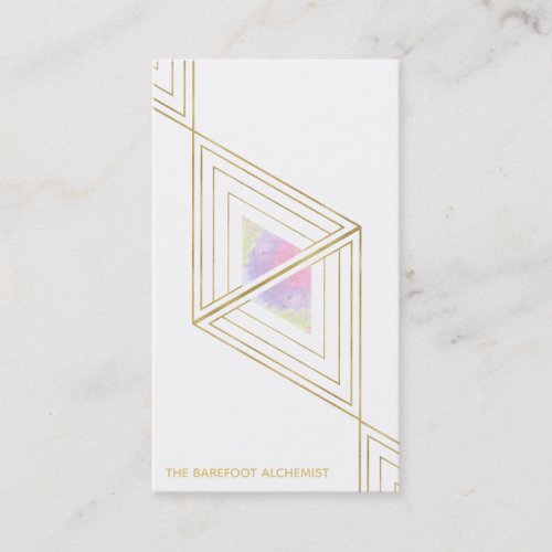  Sacred Geometry Gold Boho Triangles  Alchemy Business Card