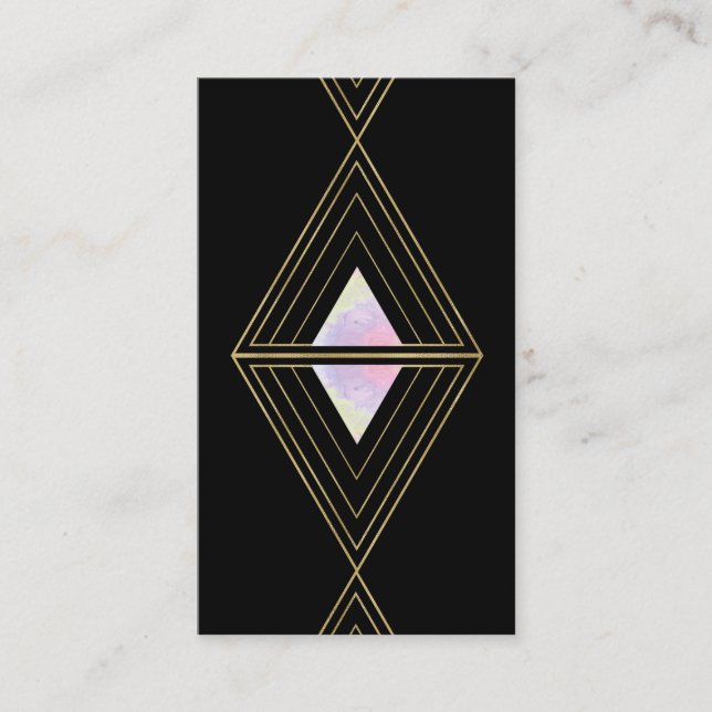 *~* Sacred Geometry Gold Geometric 4 Triangles Business Card (Front)