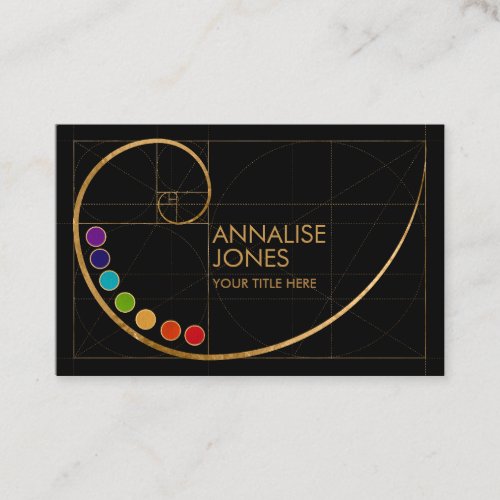 Sacred Geometry Golden Spiral _Chakras Business Card