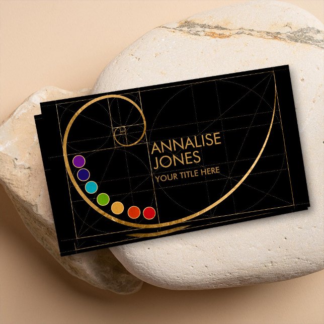 Sacred Geometry Golden Spiral -Chakras Business Card (Creator Uploaded)