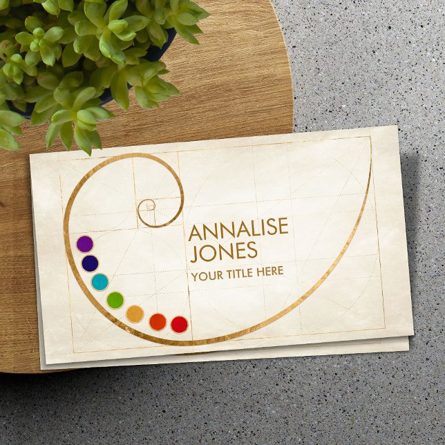 Sacred Geometry Golden Spiral -Chakras  Business Card (Creator Uploaded)