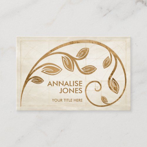 Sacred Geometry Golden Spiral _ Tree Branch  Business Card