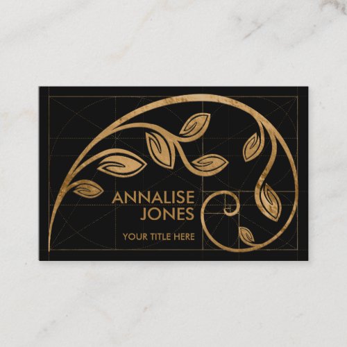Sacred Geometry Golden Spiral _ Tree Branch Business Card