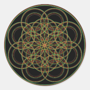 Sacred Geometry -Hand Drawn Classic Round Sticker