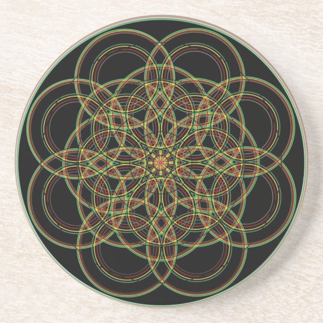 Sacred Geometry -Hand Drawn Drink Coaster (Front)