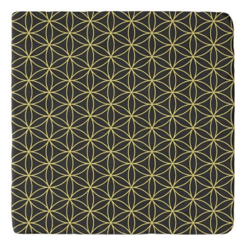 Sacred Geometry in Gold tone and Black Trivet