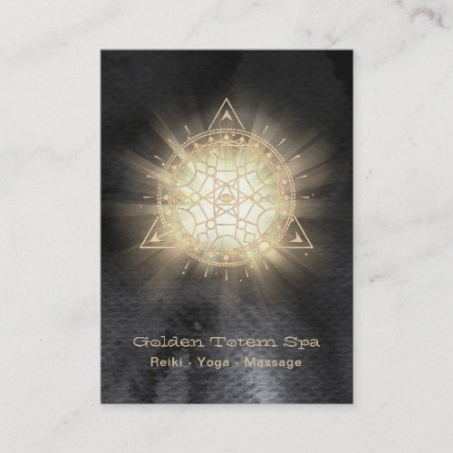  Sacred Geometry _ Light Rays Golden Totem Business Card