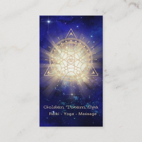 Sacred Geometry Light Rays Golden Totem Business Card