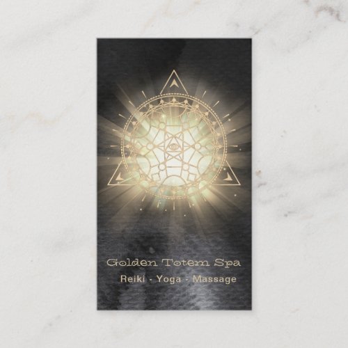  Sacred Geometry  Light Rays Golden Totem Business Card