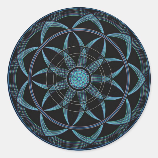 Sacred Geometry Mandala - Bliss Classic Round Sticker (Front)