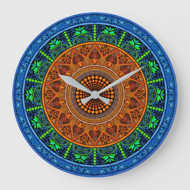 Sacred Geometry Mandala Clock (Front)
