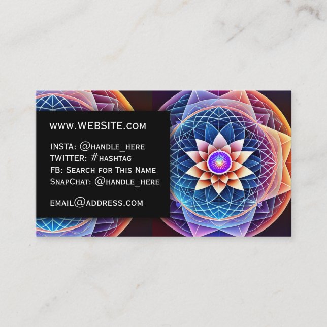 Sacred Geometry Mandala Professional Executive Business Card (Front)