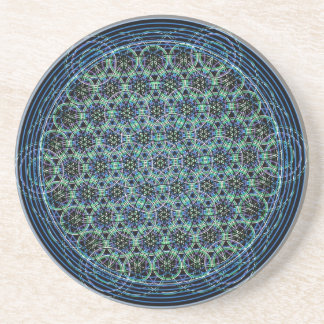 Sacred Geometry Mandala - Rain Flower of Life Drink Coaster