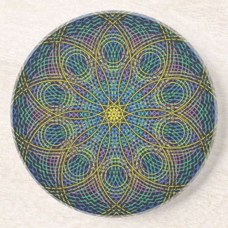 Sacred Geometry Mandala: Sincerity - Hand Drawn Sandstone Coaster