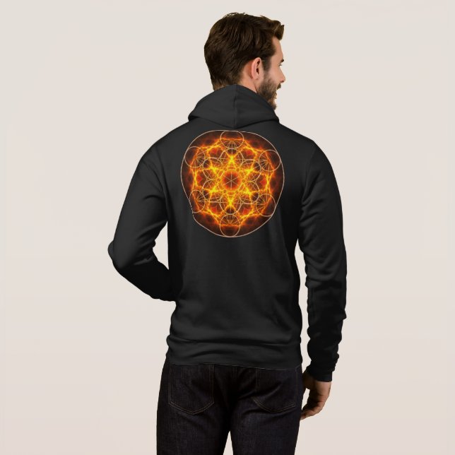Sacred Geometry - Metatron Cube - Flower of Life Hoodie (Back Full)