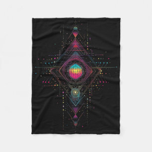 Sacred Geometry Metatron Cube Spiritual Yoga _5 Fleece Blanket