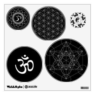 Sacred Geometry Metatron's Cube Flower of Life Ohm Wall Decal