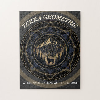 Sacred Geometry Nature Fusion • Mountains & Forest Jigsaw Puzzle