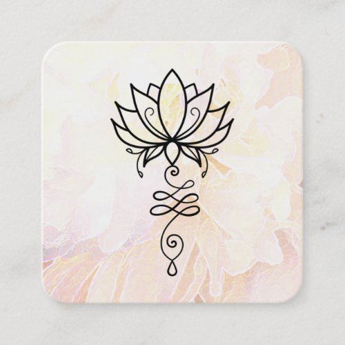 *~* Sacred Geometry Nirvana Floral Peony Yoga  Square Business Card
