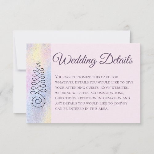 *~* Sacred Geometry Pastel Wedding Details RSVP Card