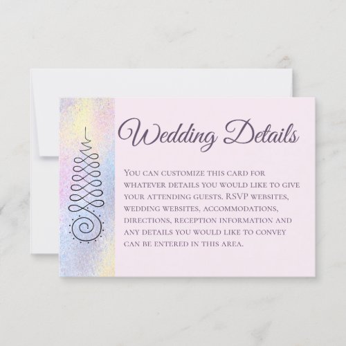 *~* Sacred Geometry Pastel Wedding Details RSVP Card
