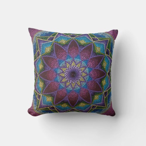 Sacred Geometry patterned pilow Throw Pillow