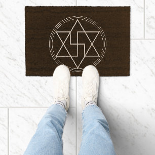 Sacred Geometry Protection Symbol Fiber Doormat
