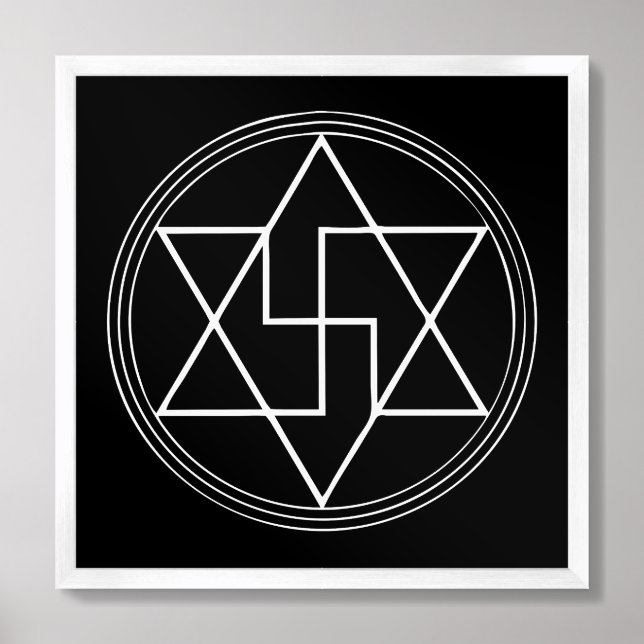 Sacred Geometry Protection Symbol Framed Art (Framed Front)